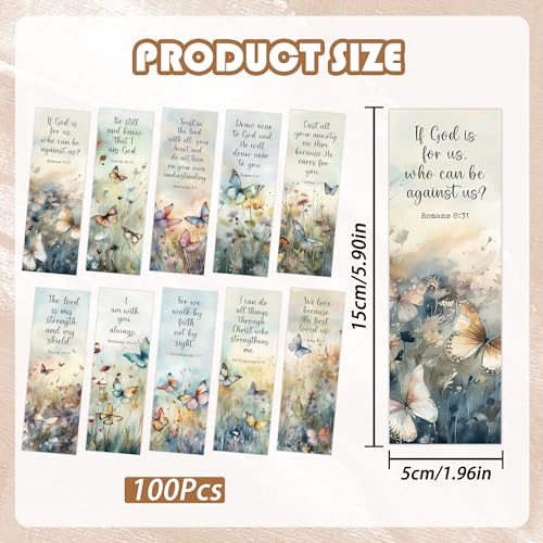 Christian Bookmarks, Bible Verse Floral Butterfly Book Mark
