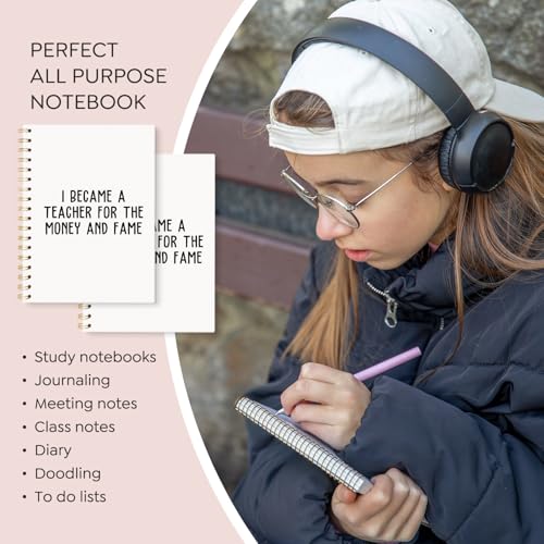 VONTP Funny Teacher Spiral Notebook Journal, 5.5x8.3 Inch - color: 001-teacher