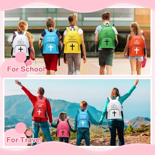 Shinylin 16 Pack Christian Backpacks Bulk, 17" Bible Verse Bags for Kids