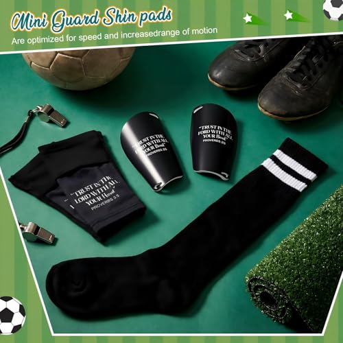 Soccer Shin Guards for Youth Adults, Christian Shin Pads Set with Sleeves and Long Soccer Socks Bible Verse Religious Football Pads for Youth Sport Game Protective Equipment - size: Large, style: Lord