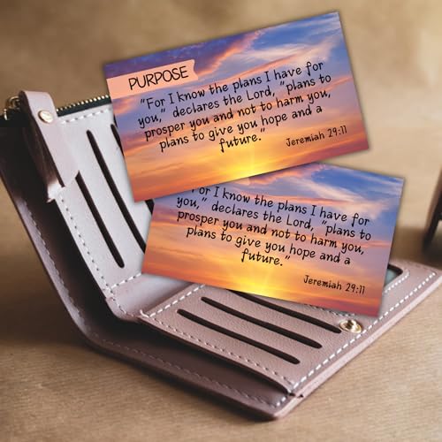 Jeremiah 29:11 Purpose Prayer Card 30 pk 2x3.5” Wallet Size For I Know The Plans I Have For You Christian Bible Verse Scripture Pocket