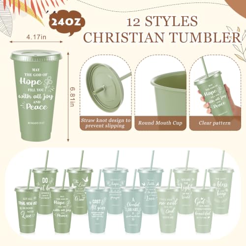 Hollowfly 24 Set/96 Pcs Christian Church Religious Gifts(Gradient Green) - color: Gradient Green