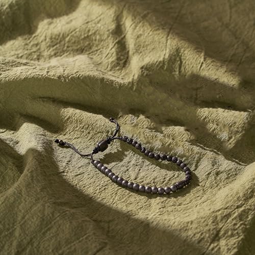Fossil Men's Beaded Bracelet - color: Hematite/Lava