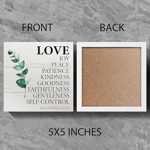 Fruit of the Spirit, Love Joy Peace Patience Sign, Christian Wooden Sign - color: Green