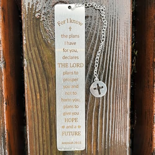 Bible Bookmarks Book Markers, Metal Christian Bookmark Gift Accessories (Jeremiah 29:11) - style: Jeremiah 29:11
