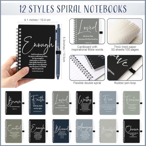 Kosiz 36 Sets Christian Gifts Bulk Prayer Journals Pens, Dark Color - color: Dark Color