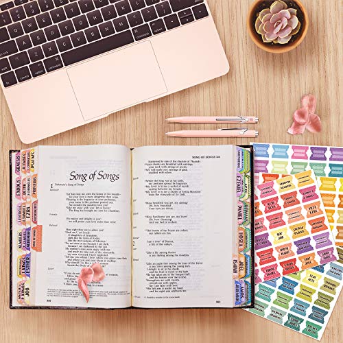 Bible Index Tabs New & Old Testament Tabs Matte Laminated Floral Design, Bible Journaling Supplies - 122 Pcs (Polka Dots) - color: Dots