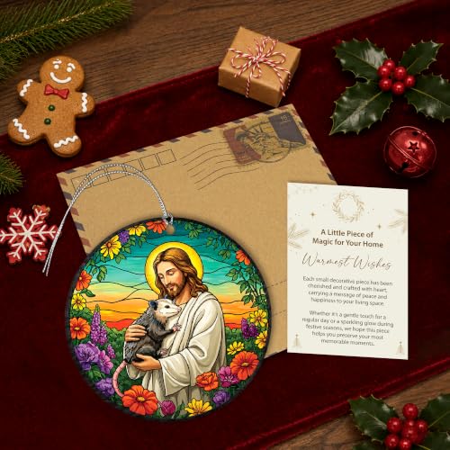 Jesus Ornaments for Christmas Tree, Jesus Hugging Possum Ornament 2026 - color: Jesus Opposum