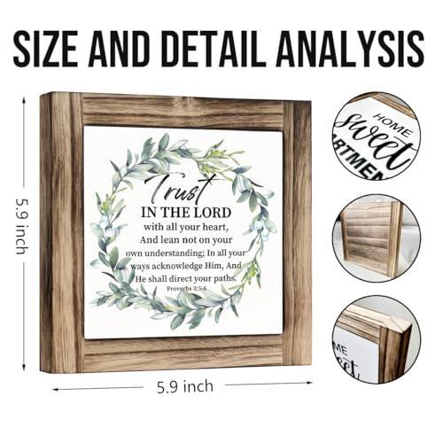 Trust the Lord with All Your Heart - Proverbs 3:5-6 Plaque Box, Christian Home Decor for Living Room & Church - color: color09