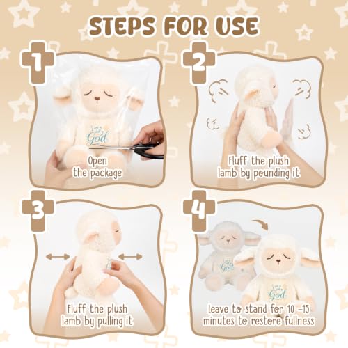 Praying Sheep Baptism Gift for Boys Newborn Baby 15in - color: Chid of God (Blue)
