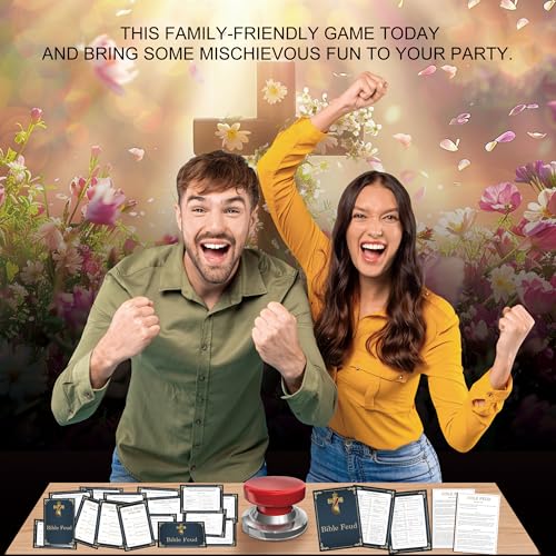 Christian Bible Feud Game - Church Game Night, Bible Trivia Games, Fun for Family - Bible Family Feud Questions, Games for Church Group, scyx02