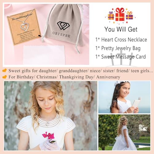 Cross Necklace for Girls- Child of God Gifts for Girls Jewelry - style: Granddaughter