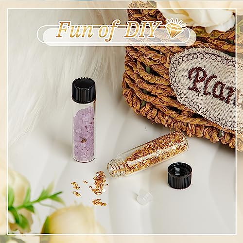 Lallisa 80 Pcs 7 ml Glass Vials with Screw Caps, Leakproof Small Glass Bottles Bulk, Mini Sample Vials with Plastic Stopper for Essential Oils, Sample, DIY Craft (Clear with Black Cap) - color: Clear with Black Cap, size: 7 ml