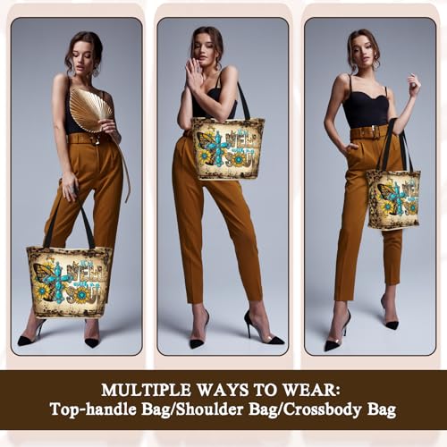 Bible Tote Bags for Women Church Shoulder Bags with zipper Aeathetic Christian Religious Gifts for Women - color: Christian 02