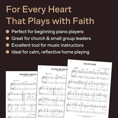 First 50 Worship Songs You Should Play on Piano | Easy Piano Sheet Music for Beginners | Christian Praise and Worship Songbook | Contemporary and Traditional Worship Music Piano Book