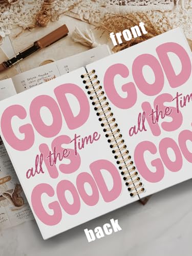 Motivational Christian Journal Notebook for Women Teen Grils,Bible Study Journal for Sermons,Church Notes Notebook,God is Good All the Time Hardcover Spiral Notebook 5.5x8.3 - color: god is good