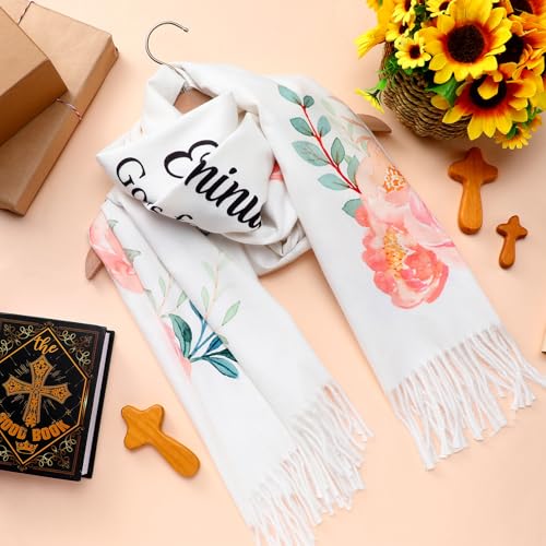 FuWeave Prayer Shawl for Women Christian Floral Scripture - style: Classic