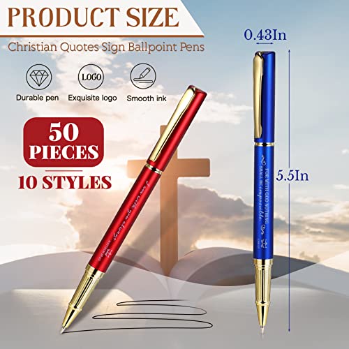 Fuutreo 50 Pcs Bible Verse Pens Bulk Christian Gifts Ballpoint