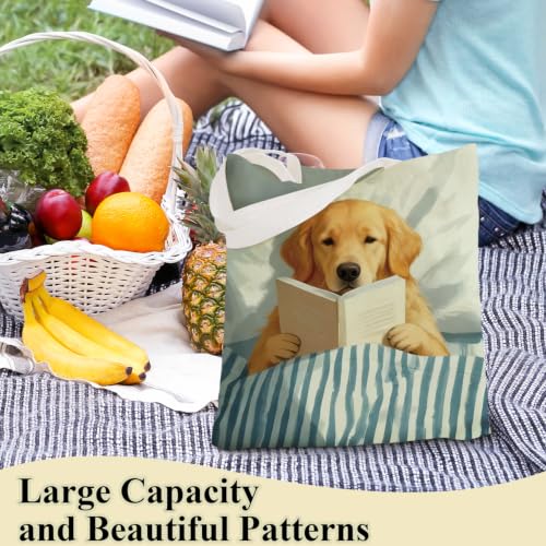 Canvas Tote Bag for Women - color: Golden Retriever