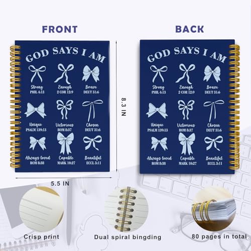 THDSE Navy Blue Bible Journal for Women, Christian Prayer Notebook - color: NavyBlue