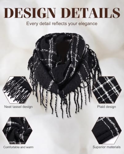 Chalier Infinity Scarf Neck Warmer, Fleece Lined Winter Scarves - color: I-thrum