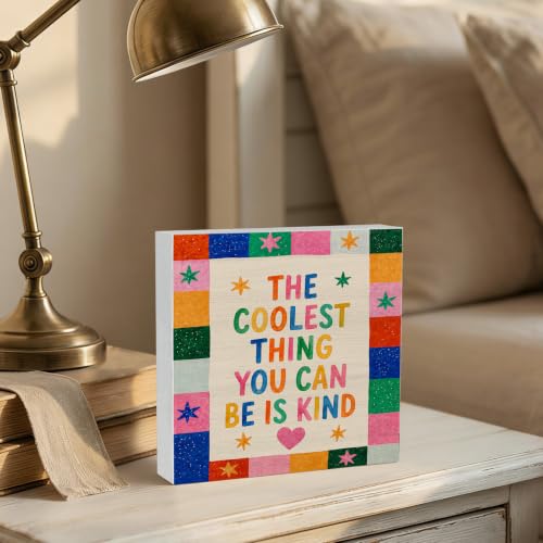 The Coolest Thing You Can Be Is Kind Wooden Signs,Classroom Decor - color: is kind