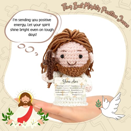 Emotional Support Positive Jesus Crochet Catholic Spiritual Christian Gifts - style: you are amazing...