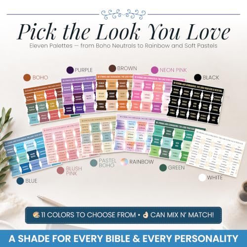 90 Christian Bible Tabs for Women, Men & Kids - Blue - color: Blue