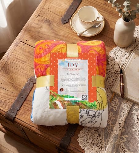 Joy Bible Verse Blanket - Plush Fleece Christian Throw Gifts for Women - color: Joy Multicolor, size: 60" x 80"