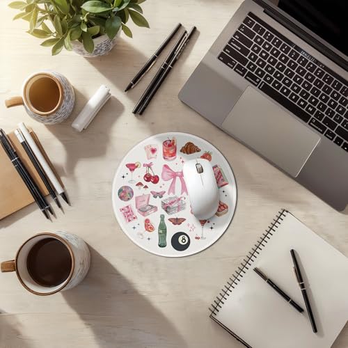 Coquette Pink Mouse Pad, Y2K Aesthetic Preppy Cute Girly Collage Mousepad for Desk Laptop Computer, Trendy Office Supplies Pink Desk Accessories,7.9x7.9,C070 - color: 15 Color
