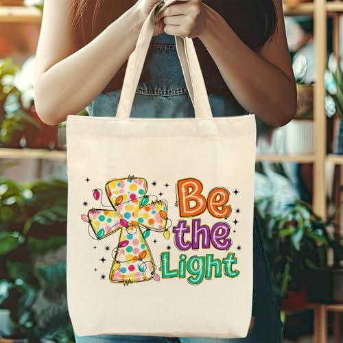 Christian Gifts for Women, Canvas Tote Bag, Faith Gifts for Women Girl Sister Inspirational Religious Gift Birthday - color: Vibrant Religious 759