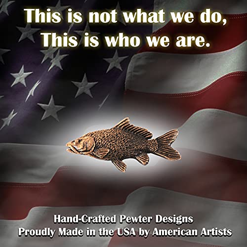 Carp Pin, Fish, Lapel, Fisherman, Fishing, Hat, Pins, Brooch, Brooches, Jewelry, Gift, Handmade in the USA, 200 Fish Designs Available. F077Z - color: Copper Plated