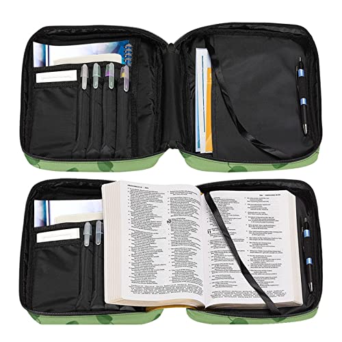 Coldinair Lovely Sloth Print Bible Cover for Women Teens Kids Boys Girls,Cute Carrying Book Case Church Bag Bible Protective with Handle and Zippered Pocket - color: Cartoon Sloth