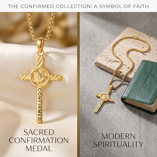 Confirmation Gifts Sterling Silver Confirmed in Christ Religious Catholic Jewerly - color: H