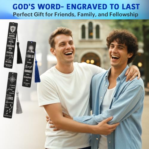 kilofly 3 Pcs Religious Christian Gifts Bible Verse Scripture Quotes Bookmarks, Courage - style: Blk - Courage