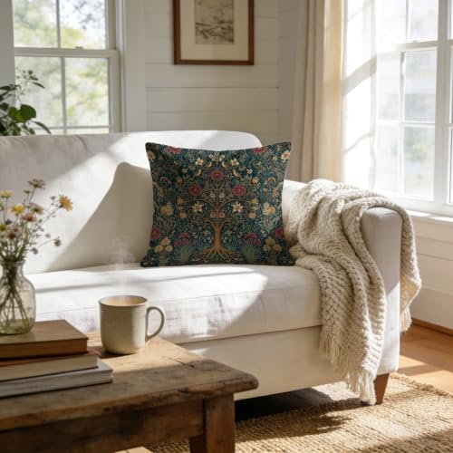 William Morris Floral Pillow Cover 18x18, Arts & Crafts Decor - color: 20color