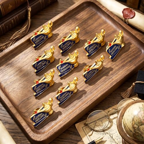 Knitgrip Award Lapel Pins Bulk Academic Recognition Enamel Pins Honors Gift for Student Office Government Club Members - style: Academic Excellence