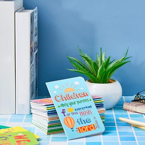 Gueevin 24 Pack Mini Christian Notepads for Kids, Bible Verse Notebooks