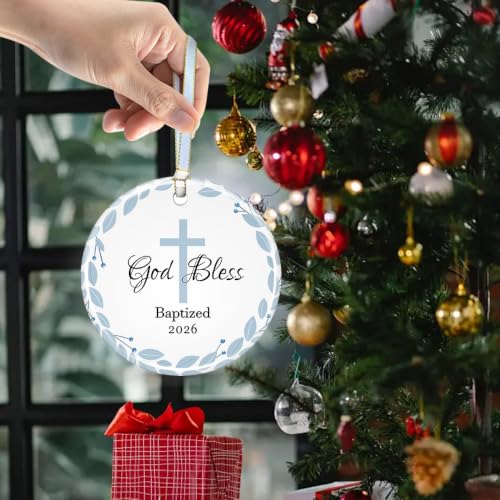 Baptism Gifts for Girls, Boys, God Bless Cross Ornament - color: Color8