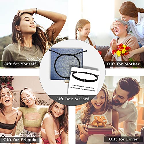 Initial Bracelets for Women Teen Girls Handmade Rope Braided Bracelet for Men Jewelry Birthday Graduation Mother's Day Gifts for Mom Wife Girlfriend Her Friends - style: R
