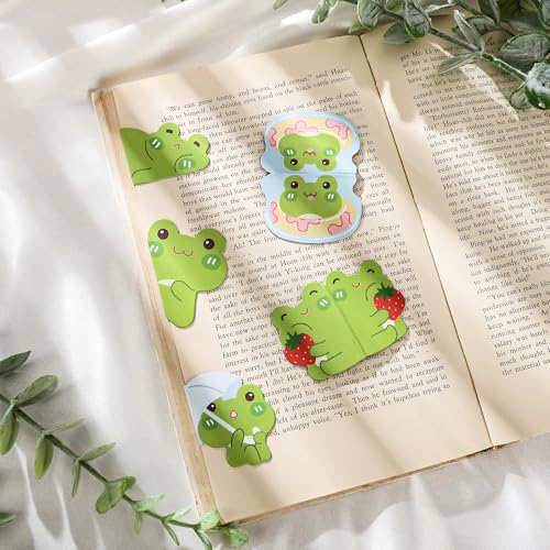 Frog Magnetic Bookmarks Gifts - 8 Pcs Cute Cartoon Animals Bookmark - style: Frog