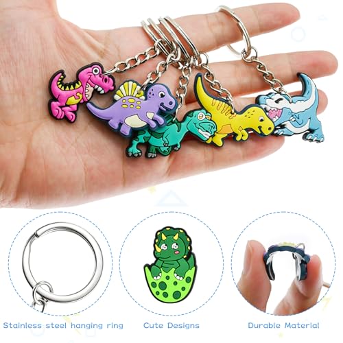 Cute Keychain Bulk,Cute Key Chain for Car Keys Purse Bag Rewards - color: Dinosaur-30