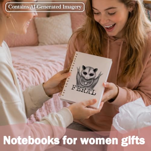 Funny Opossum Feral Notebook Journal for Women Teen Girls Gifts - color: Opossum