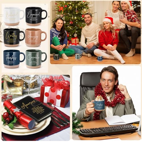 Potchen 18 Pcs Christian Church Gift 13oz Coffee Mug Journal Pen, Dark - color: Neutral Black, size: Bible