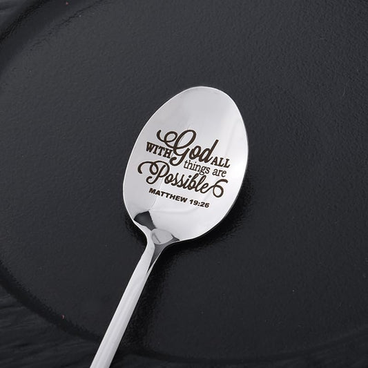 Inspirational Christian Gifts for Friends Son Daughter Bible Verse Spoon Gifts for Men Women Dad Mom Religious Encouragement Gifts for Sister Wife Christmas Gifts for Grandson Husband Coffee Spoon