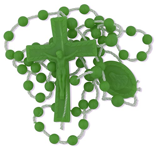 Vatican Imports Plastic Economy Rosary | 10 Bright Colors | Perfect for Camps, Groups and Retreats | Made in Italy | Christian Prayer Accessories - color: Green