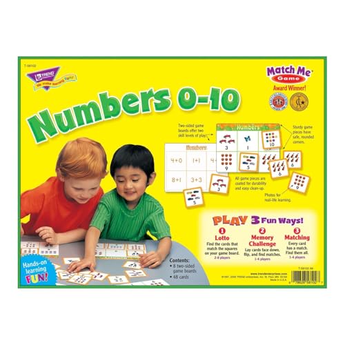 Trend Enterprises Match Me Game Numbers 0-10, Memory and Counting Cards