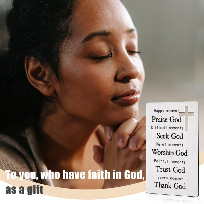 Baptism Card Wallet for Women Men Bible Verse Gifts for Bible Prayers First Communion Card Gift for Boys Girls Religious Gifts for Christian Inspirational Encouragement Gift for Baptisms - style: god