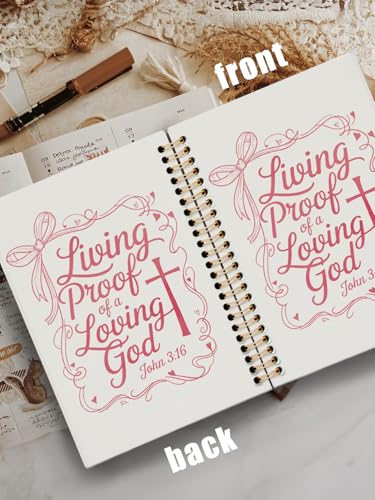 Christian Notebook for Women,Christian Gifts for Women Teen Girls Kids,Church Notes Journal,Bible Study Journal for Sermons,Faith Bible Verse Hardcover Spiral Notebook 5.5x8.3 Inch - color: JOHN 3:16 LIVING PROOF