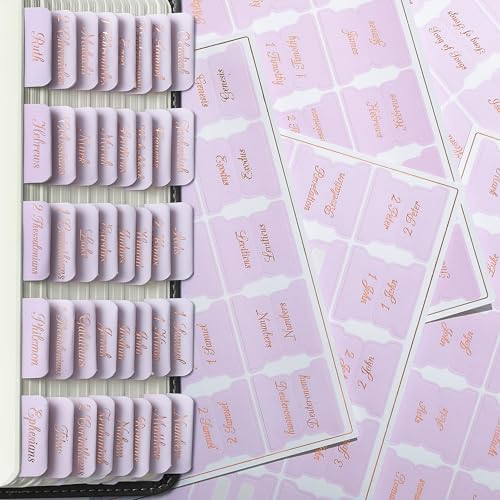 Mr. Pen- Bible Tabs, 75 pcs, Soft Pink, Bronze Foil Lettering, Laminated Bible Tabs for Women and Men - color: Baby Pink
